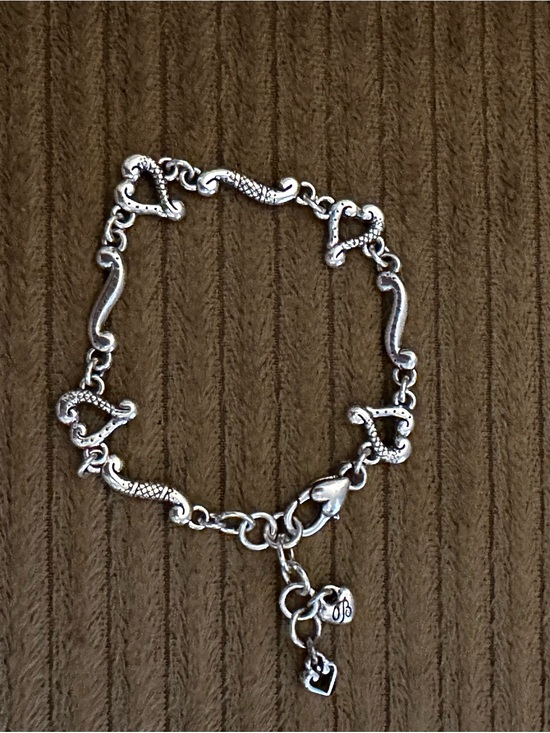 Brighton Jewelry - Brighton Silver-Tone Heart Link Charm Bracelet